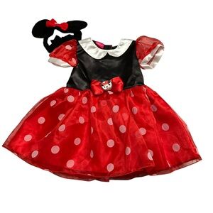 Disney Red and Black Polka Dot Costume with Headband